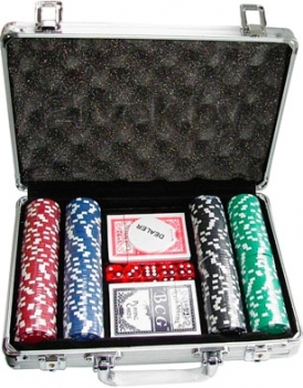 Набор для покера NoBrand S-1 (в чемодане, 200 фишек)